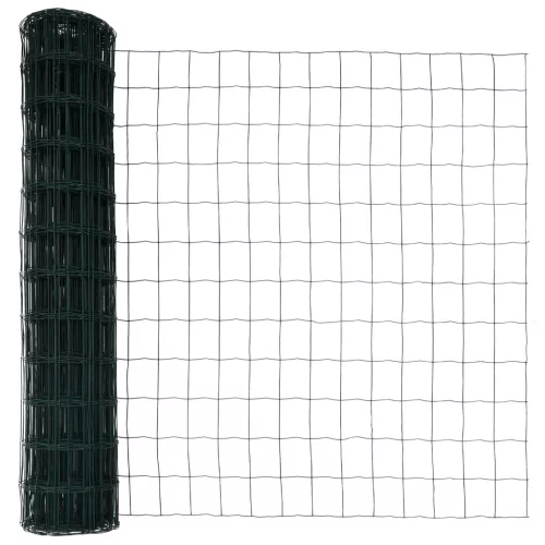  Euro Kerítés 7 Posttal 1x10 m Galvanizált Acél Zöld