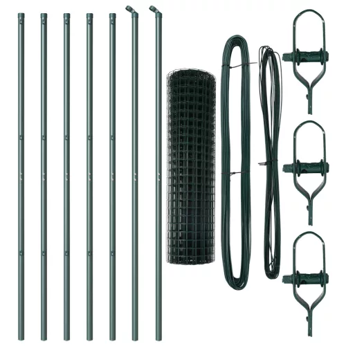  Euro Kerítés 7 oszloppal 1.2x10 m Horganyzott acél Zöld