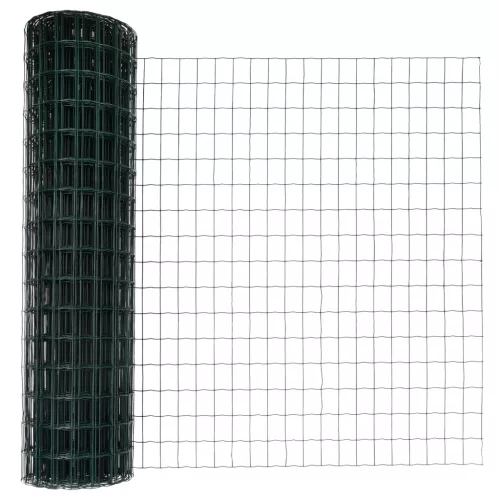  Euro Kerítés 13 Oszloppal 1x25 m Horganyzott Acél Zöld