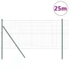  Kerítés oszlopokkal Zöld 0,4 x 25 m Acél és PVC