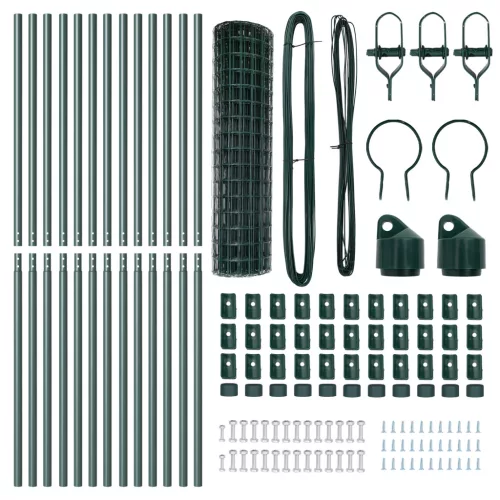  Euro Kerítés 13 Osszloppal 1.2x25 m Horganyzott Acél Zöld