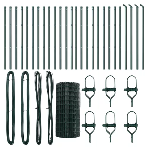  Euro Kerítés 13 Osztópókkal 0.4x50 m Horganyzott Acél Zöld