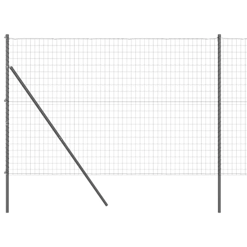  Euro Kerítés 7 Poszttal 1.5x10 m Galvanizált Acél Szürke