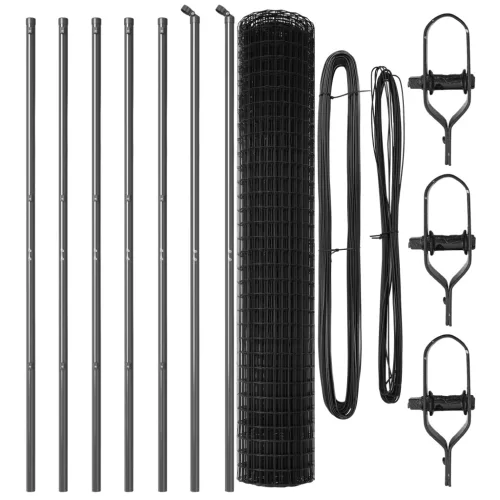  Euro Kerítés 7 Poszttal 1.5x10 m Galvanizált Acél Szürke