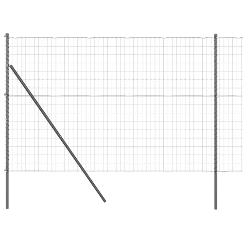  Euro Kerítés 7 Oszloppal 1.5x10 m Horganyzott Acél Szürke