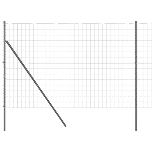  Euro Kerítés 7 Oszloppal 1.6x10 m Horganyzott Acél Szürke