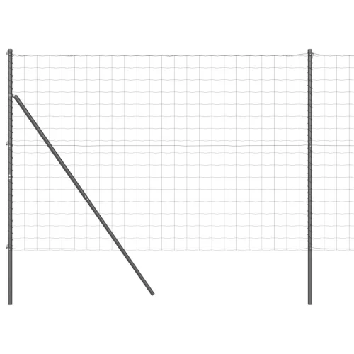  Euro Kerítés 7 Oszloppal 1.6x10 m Horganyzott Acél Szürke