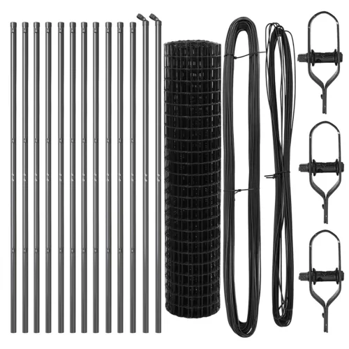  Euro Kerítés 13 Oszloppal 1x25 m Galvanizált Acél Szürke