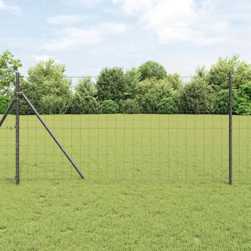  Kerítés oszlopokkal Szürke 1,2 x 25 m Acél