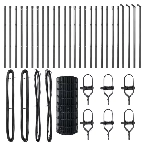  Euro Kertkerítés 13 oszloppal 0.6x50 m Galvanizált Acél Szürke