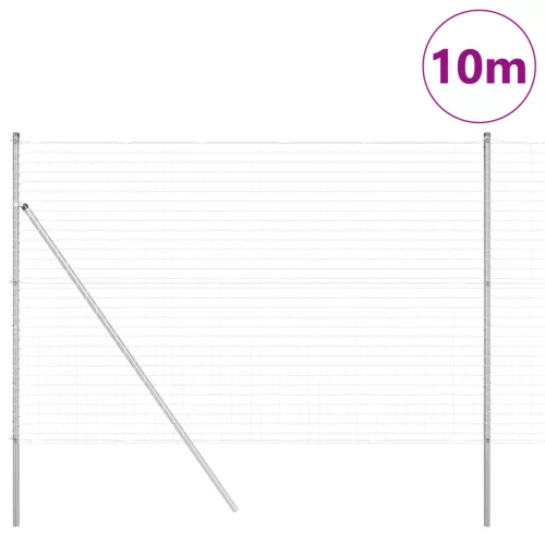  Euro Kerítés 7 Oszloppal 1.6x10 m Horganyzott Acél