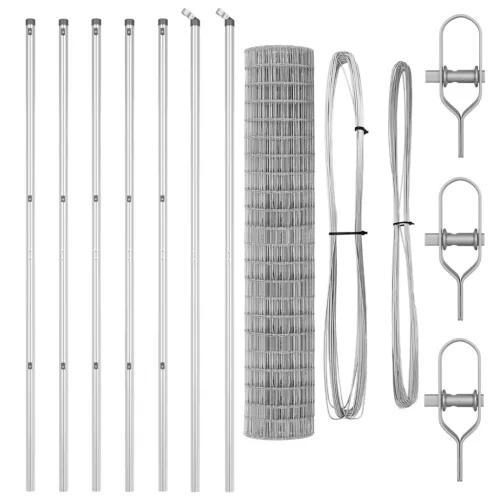  Euro Kerítés 7 Oszloppal 1.5x10 m Galvanizált Acél