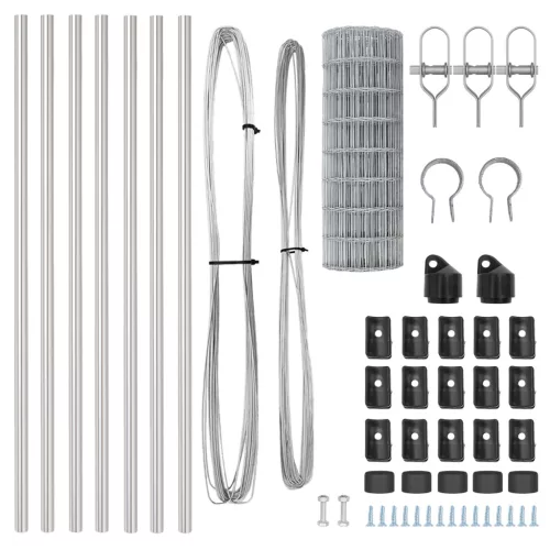  Euro Kerítés 7 Oszloppal 0.8x10 m Horganyzott Acél