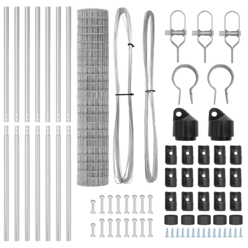  Európai Kerítés 7 Oszloppal 1,5x10 m Galvanizált Acél