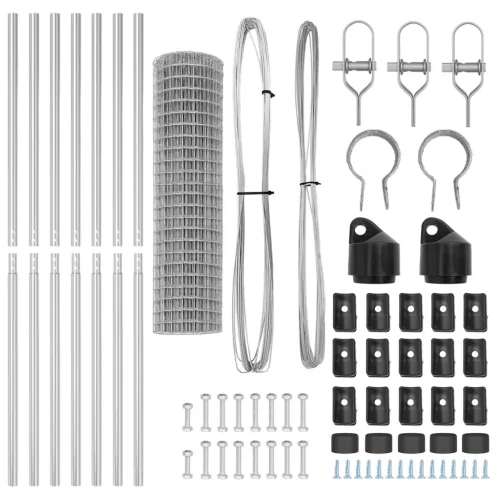  Euro Kerítés 7 Oszloppal 1x10 m Horganyzott Acél