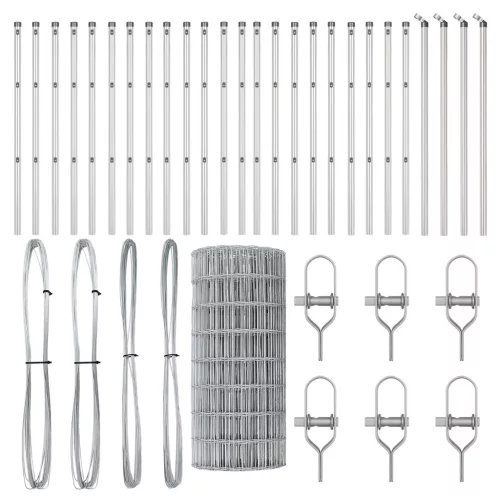  Európai Kerítés 13 Oszloppal 0.6x50 m Horganyzott Acél