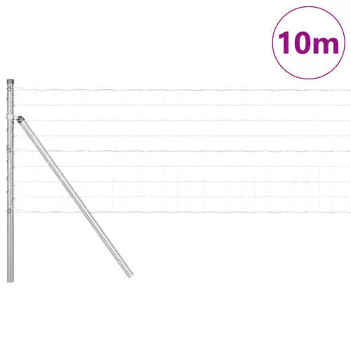  Euro Kerítés 7 Oszloppal 0.6x10 m Galvanizált Acél