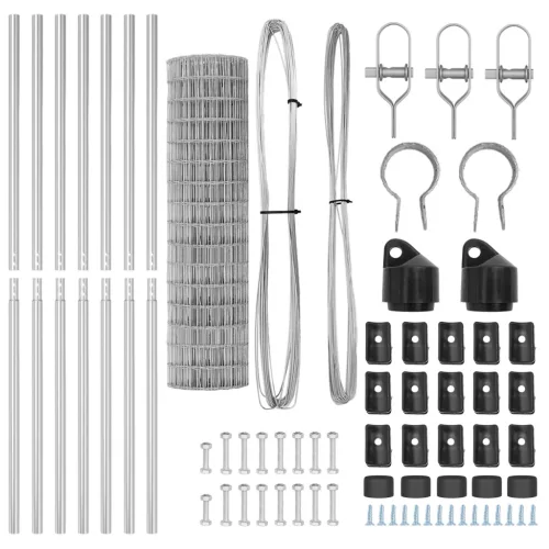  Euro Kerítés 7 Poszttal 1.2x10 m Galvanizált Acél