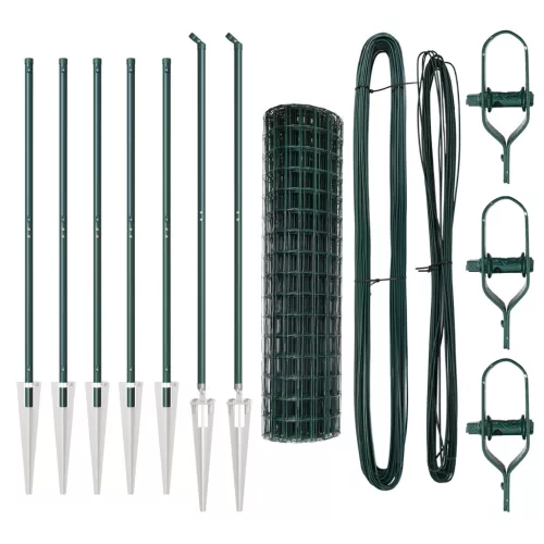  Európai kerítés 7 bökő rögzítéssel 1x10 m horganyzott acél zöld