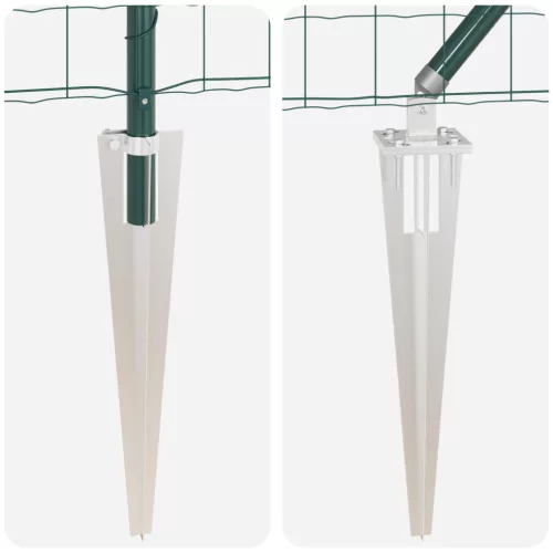  Euro Kerítés 7 Cövek Posttal 1.4x10 m Galvanizált Acél Zöld