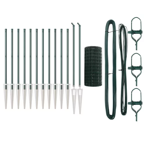  Euro Kerítés 13 Tüskeoszloppal 0.6x25 m Horganyzott Acél Zöld