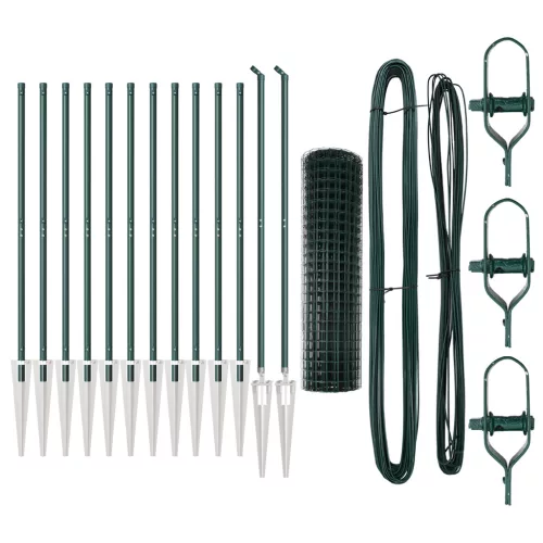  Euro Kerítés 13 Cövek Posts 1,2x25 m Horganyzott Acél Zöld