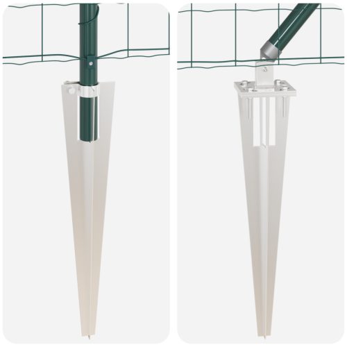  Euro Kerítés 13 Cölöppel 1x25 m Galvanizált Zöld Acél