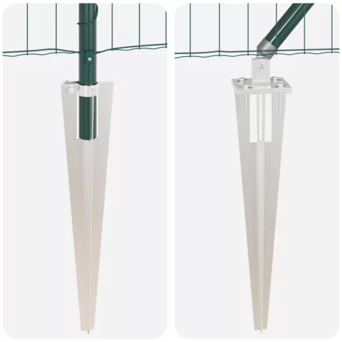  Euro Kerítés 13 Cövekposzttal 0,4x50 m Horganyzott Acél Zöld