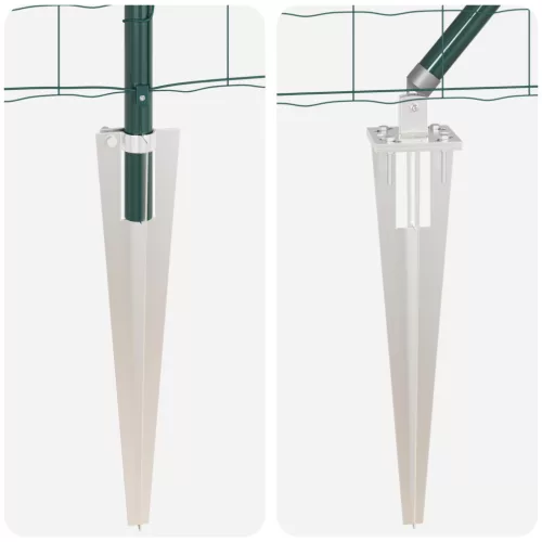  Euro Kerítés 13 Cölöppel 0.6x50 m Horganyzott Acél Zöld