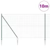  Euro Kerítés 7 Cölöp Péccsel 1.5x10 m Galvanizált Acél Zöld