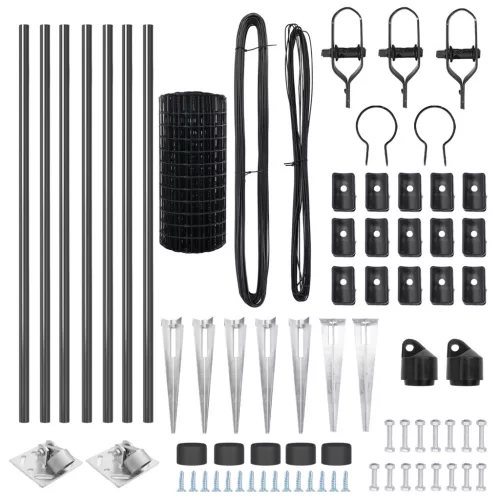  Euro Kerítés 7 Cövek Poszttal 0.6x10 m Horganyzott Acél Szürke