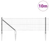  Euro Kerítés 7 Tüskés Oszloppal 0.8x10 m Galvanizált Acél Szürke