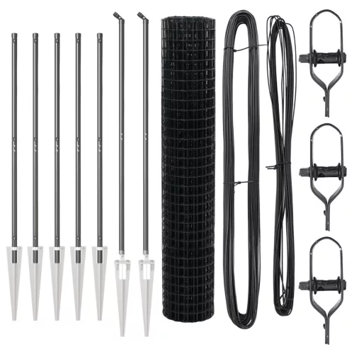  Euro Kerítés 7 Cölöp Rögzítővel 1.5x10 m Horganyzott Acél Szürke