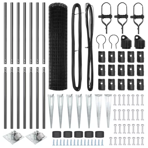  Euro kerítés 7 cseppfékoszloppal 1,4x10 m horganyzott acél szürke