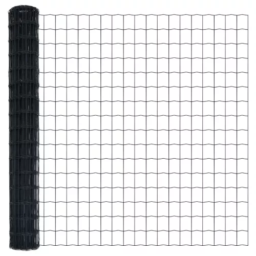  Euro Kerítés 7 Szegmens Rögzítővel 1.5x10 m Horganyzott Acél Szürke