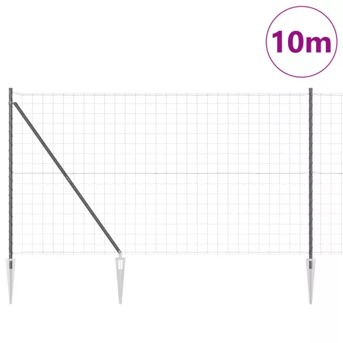  Euro Kerítés 7 Szegélyoszlopos 1.5x10 m Horganyzott Acél Szürke