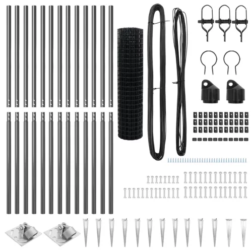  Euro Kerítés 13 Cölöppel 1.2x25 m Horganyzott Acél Szürke