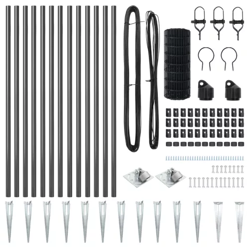  Euro Fence 13 tüske poszttal 0.6x25 m Galvanizált acél Szürke