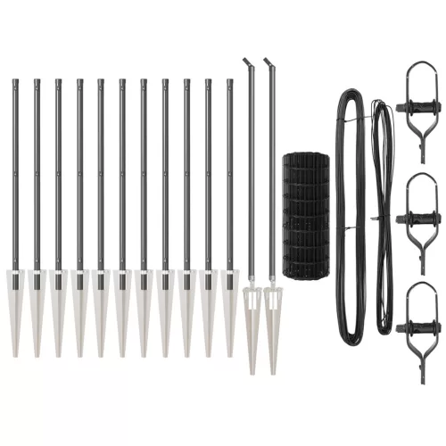  Euro Kerítés 13 Cövek Oszloppal 0.8x25 m Horganyzott Acél Szürke