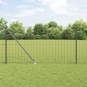  Kerítés oszlopokkal Szürke 1,2 x 25 m Acél