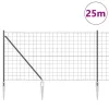  Kerítés oszlopokkal Szürke 1,2 x 25 m Acél