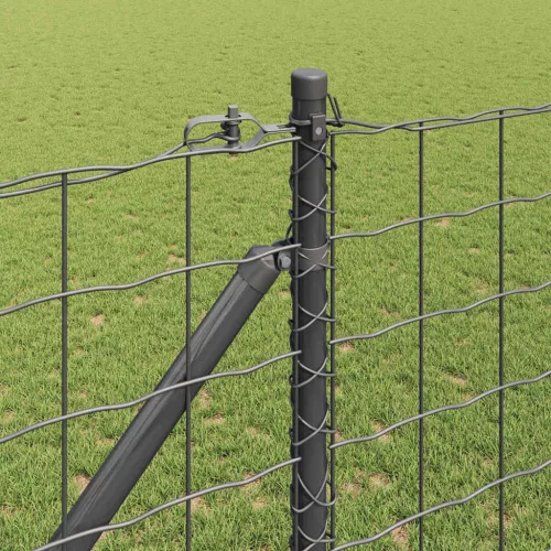  Kerítés oszlopokkal Szürke 1,2 x 25 m Acél