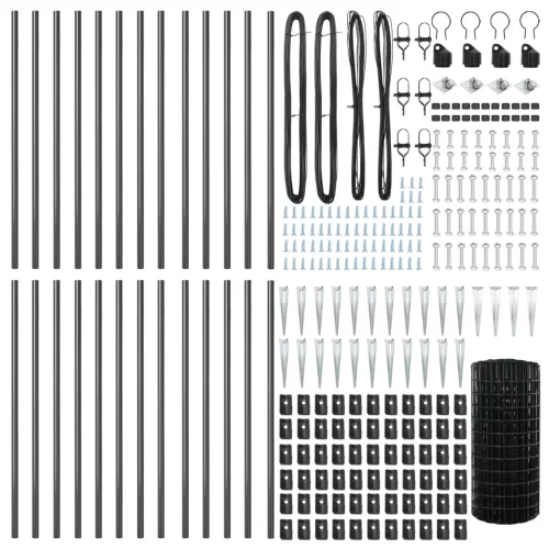  Euro Kerítés 13 Cölöppel 0.6x50 m Horganyzott Acél Szürke