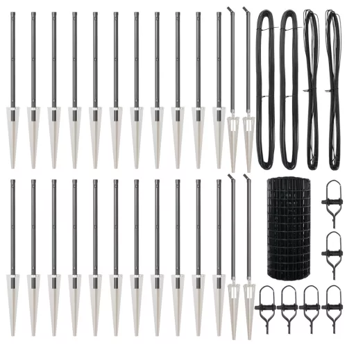  Euro kerítés 13 szegélyoszloppal 0.6x50 m Horganyzott acél Szürke