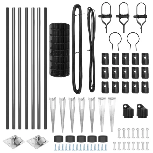  Euro Kerítés 7 Tüske Oszloppal 0.6x10 m Horganyzott Acél Szürke