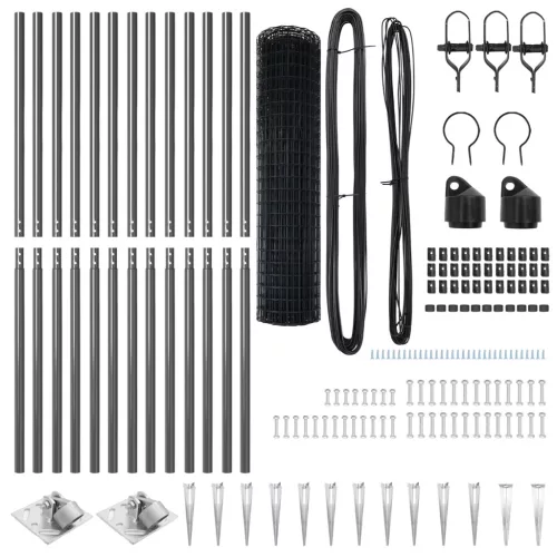  Euro Kerítés 2 db-os szett Szürke Porszórt Acél 25 x 1,2 m