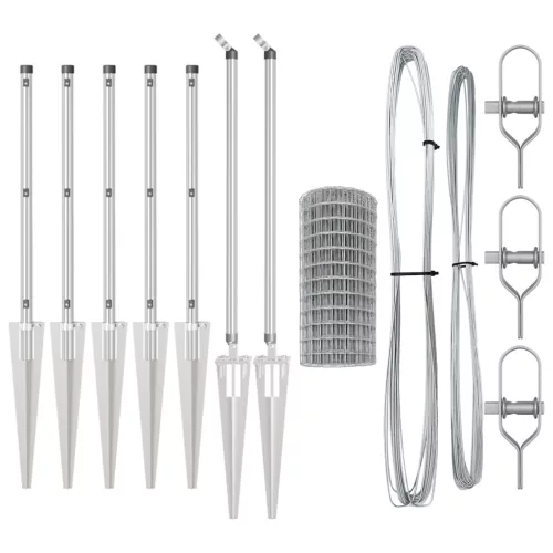  Euro Kerítés 7 Cövekposzttal 0.8x10 m Horganyzott Acél