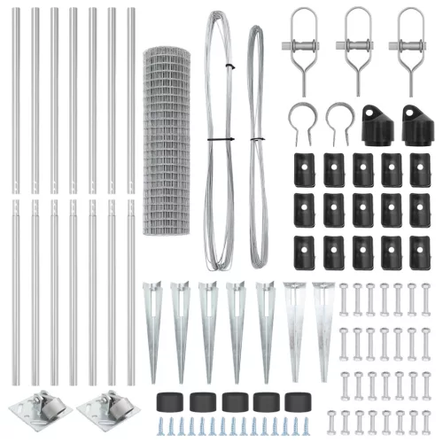  Euro Kerítés 7 Tüskeoszloppal 1,2x10 m Galvanizált Acél