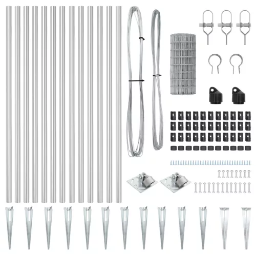  Euro Kerítés 7 Cölöppel 0.6x10 m Galvanizált Acél