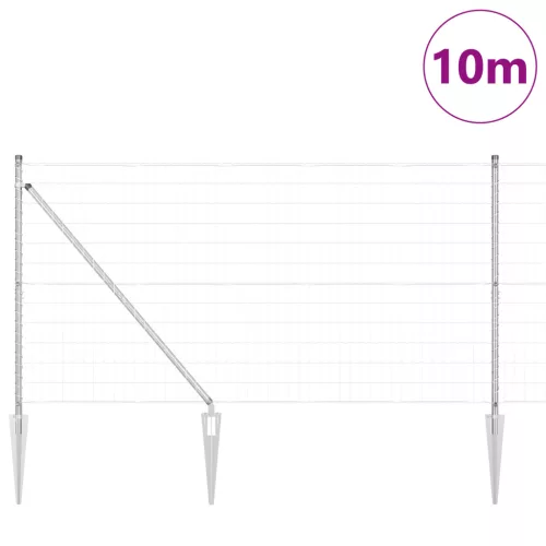  Európai Kerítés 7 Cölöppel 1.4x10 m Horganyzott Acél